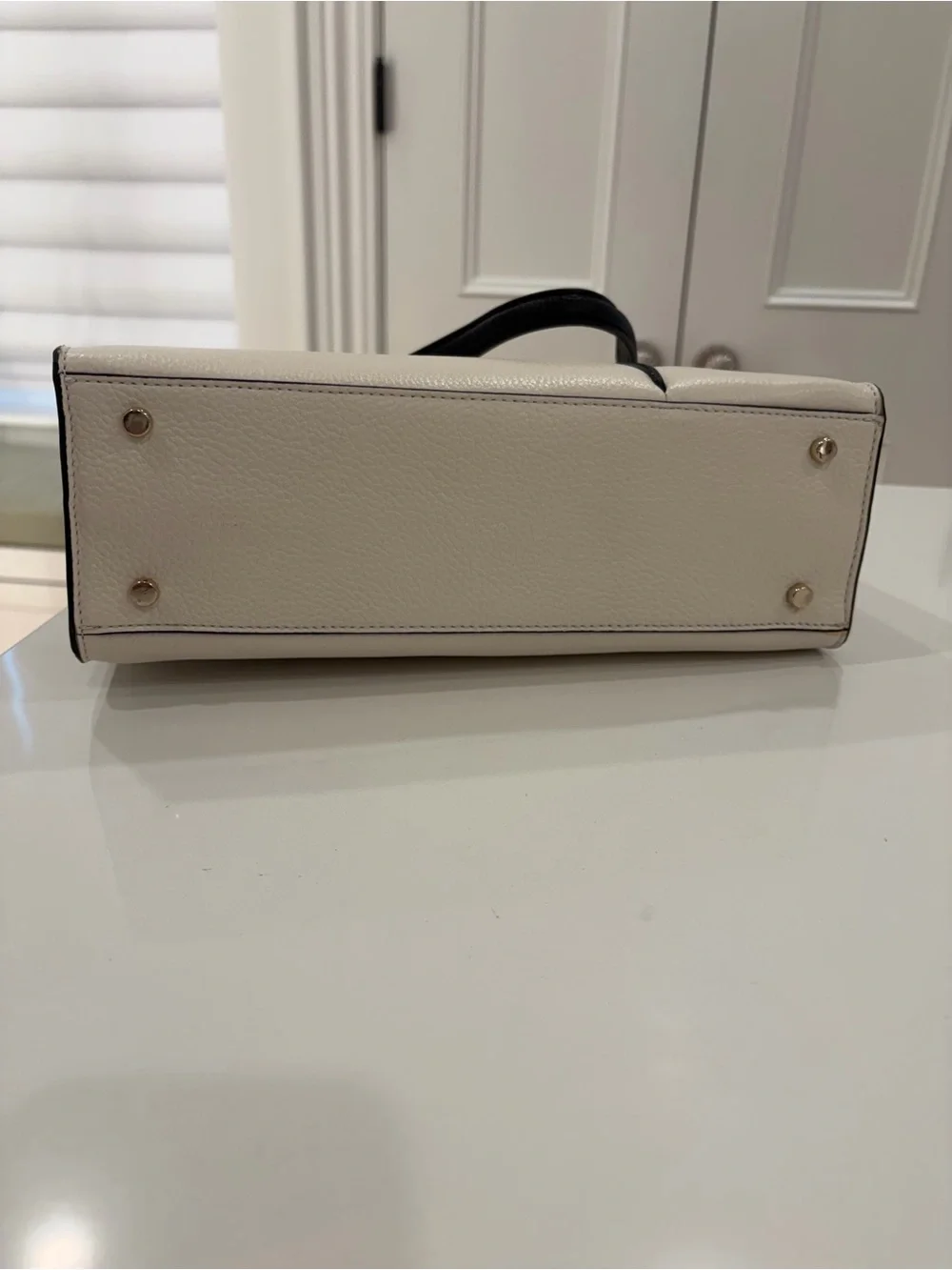 kate spade Cream Shoulder Bag with Black Trim and Bow Detail